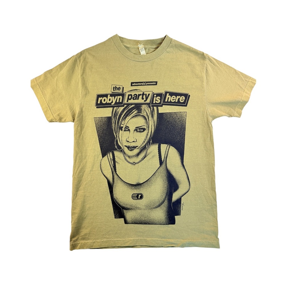 American Apparel T-Shirt Unisex S Olive The Robyn Party Is Here Graphic
